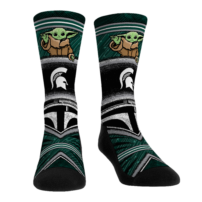 Michigan State Spartans - Star Wars - Grogu Intergalactic Fan by Rock 'Em Socks