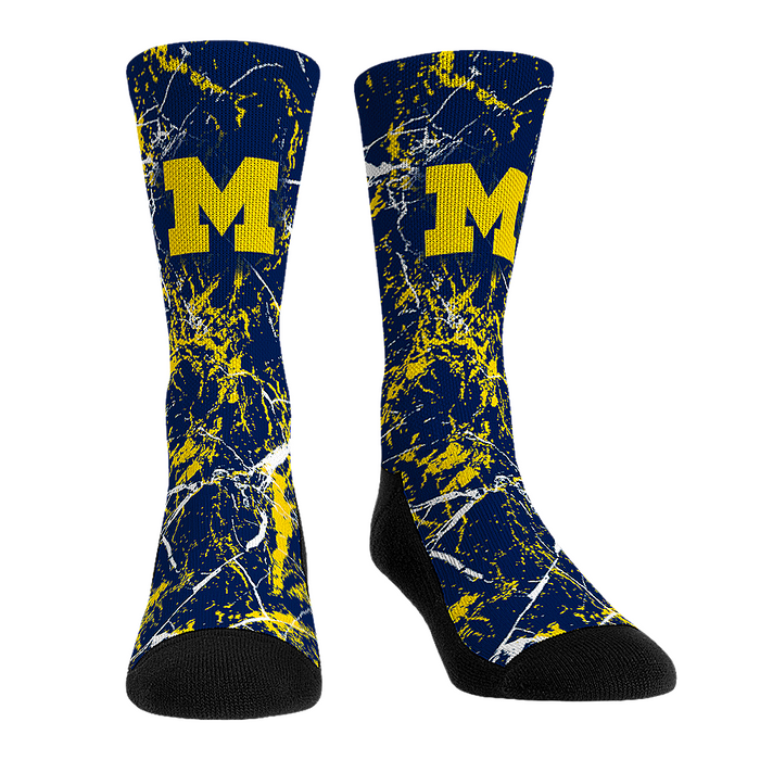 Michigan Wolverines - Cracked Marble by Rock 'Em Socks
