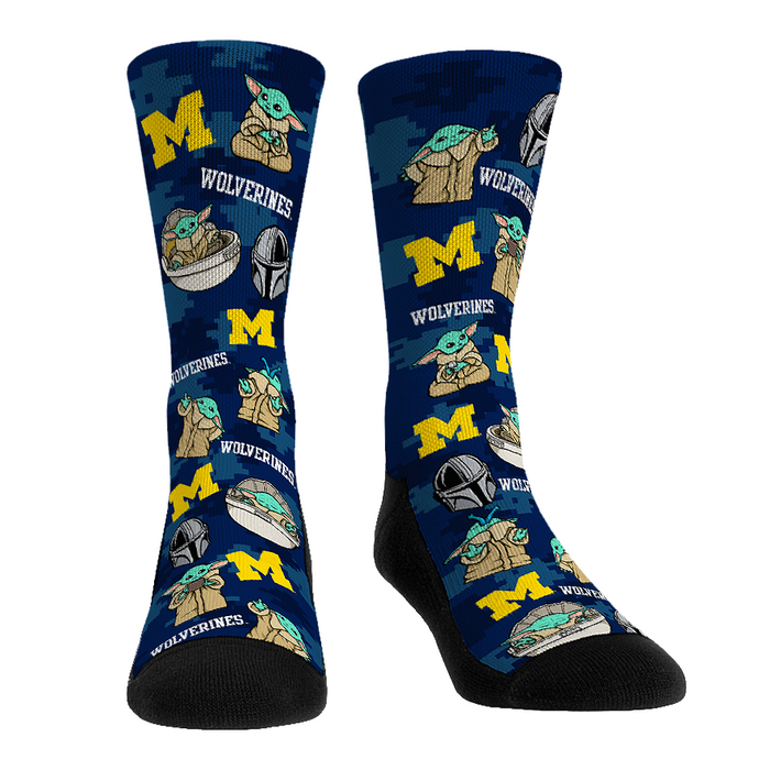 Michigan Wolverines - Star Wars - Grogu All-Over by Rock 'Em Socks