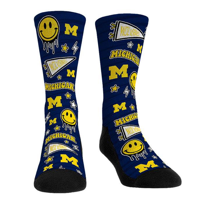Michigan Wolverines - Smiley Stickers by Rock 'Em Socks