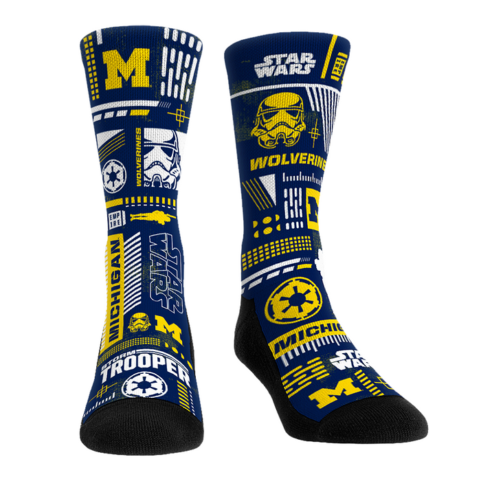 Michigan Wolverines - Star Wars - Stormtrooper Pattern by Rock 'Em Socks