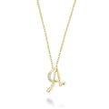 10K Gold Mini Diamond Initials Necklace by Fine Color Jewels