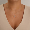 10K Gold Mini Diamond Initials Necklace by Fine Color Jewels