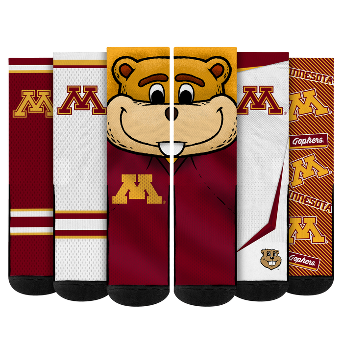 Minnesota Golden Gophers - Super Fan Bundle 5-Pack by Rock 'Em Socks