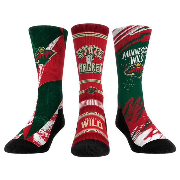Minnesota Wild - Power Play 3-Pack by Rock 'Em Socks