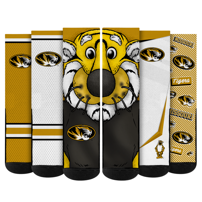 Missouri Tigers - Super Fan Bundle 5-Pack by Rock 'Em Socks