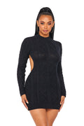 Mock Neck Back Out Sweater Dress by The House of Stylez
