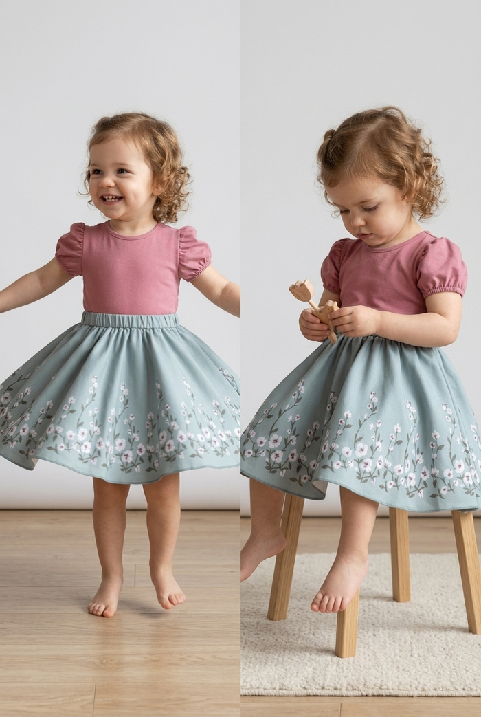 Soft and Breathable Organic Cotton Dress for Girls | Bloom by ozznekshoes