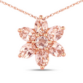 10K Rose Gold Morganite Pendant Necklace by Fine Color Jewels