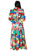 Multi Color Button Up Maxi Dress by The House of Stylez