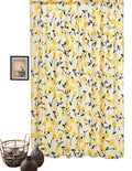 DaDa Bedding Set of 2 Botanical Floral Window Curtain Panels - Natural Semi Sheer Yellow Fleur Golden Orange Spring Time Tulips Straight Tailored Edge by DaDalogy Bedding Collection