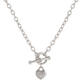 Avera Toggle Pave Heart Necklace in Polished Silver by Avera Group