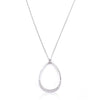 Avera Jewelry Crystal Teardrop Necklace Elegant Silver Pendant
