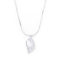 Avera Crystal Leaf Necklace in Polished Silver by Avera Group