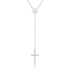 Miranda 0.3ct CZ Classic Lariat Cross Necklace