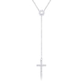 Miranda 0.3ct CZ Classic Lariat Cross Necklace by Avera Group