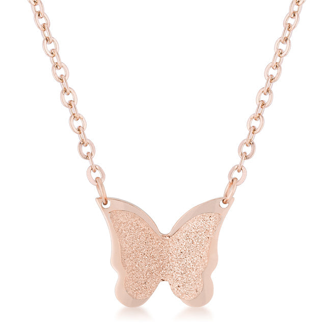 Avera Breanne Stainless Steel Butterfly Necklace by Avera Group
