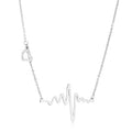 High Polish Stainless Steel Heartbeat Necklace by Avera Group