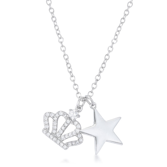 Vanessa Crown &amp; Star Charm 0.4 ct Pendant by Avera Group