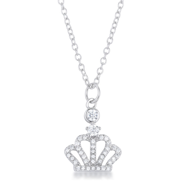Jewelry Tabitha 0.5 ct Crown Pendant Necklace by Avera Group