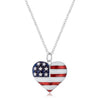 Avera Stars and Stripes Necklace with Cubic Zirconia Pendant