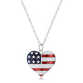 Avera Stars and Stripes Necklace with Cubic Zirconia Pendant by Avera Group