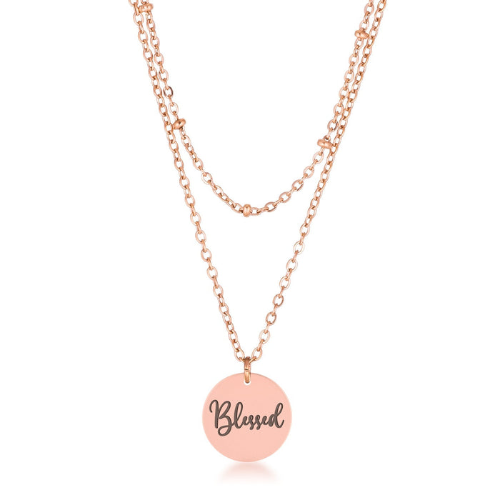 Delicate Rose gold Plated Necklace Blessed by Avera Group