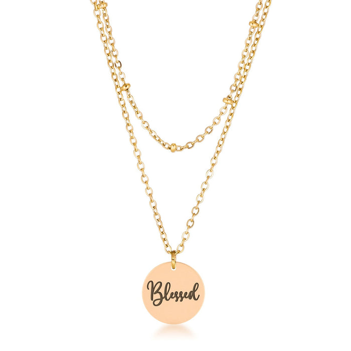 Delicate Gold Plated Necklace Blessed by Avera Group