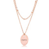 Jewelry Double Chain Faith Necklace In Rose Gold