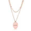 Avera Double Chain Hope Necklace In Rose Gold by Avera Group