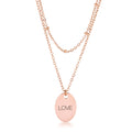 Avera Double Chain Love Necklace In Rose Gold by Avera Group