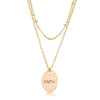 Avera Double Chain Faith Necklace In Polished Gold