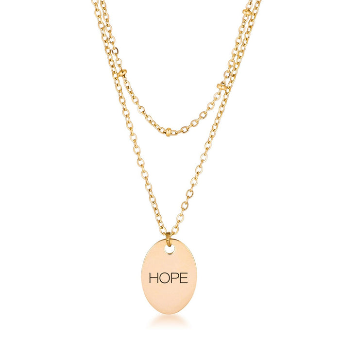 Avera Double Chain Hope Necklace In Radiant Gold by Avera Group