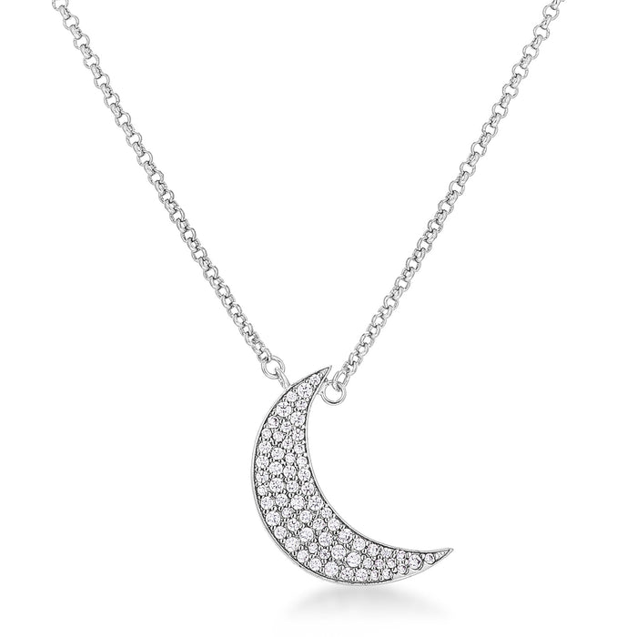 Avera To The Moon And Back Cubic Zirconia Pendant Necklace by Avera Group