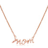 Avera Mom Script Necklace In Pink Finish