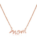 Avera Mom Script Necklace In Pink Finish by Avera Group