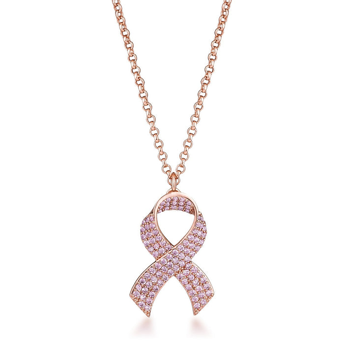 Avera Cz Pave Ribbon Necklace In Radiant Gold Finish by Avera Group