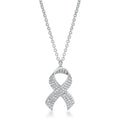 Avera Cz Pave Ribbon Necklace In Radiant Gold Finish by Avera Group