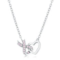 Avera Interlocking Heart Ribbon Pendant Necklace in Silver by Avera Group