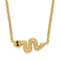 Cubic Zirconia Snake Necklace Silver by Fine Color Jewels