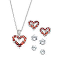 Macys Silver Plate Cubic Zirconia Heart Necklace and Stud Earring Set by Vanessa Jane