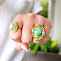 Southwestern Statement Ring - Turquoise by Christina Greene