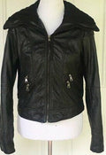 True Love By Ci Sono Womens Juniors Black Faux Leather Biker Jacket, Size Large by Vanessa Jane