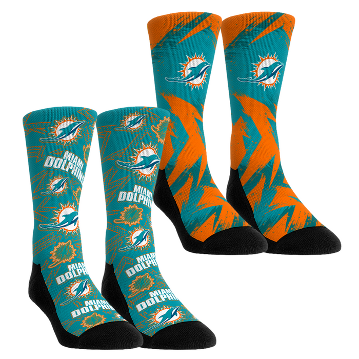 Miami Dolphins - Game Day 2-Pack by Rock 'Em Socks