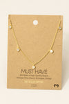 Gold Dipped Rhinestone Drop Station Necklace