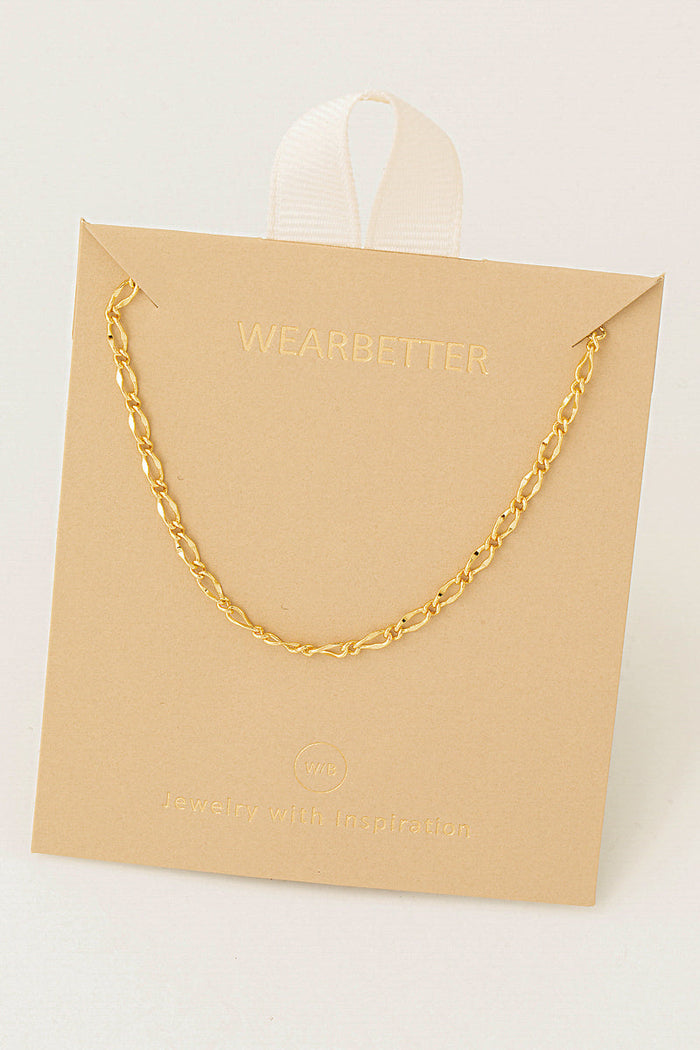Long Short Chain Pattern Necklace by Boutique 23