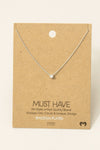 Gold Dipped Mini Cz Pendant Necklace: Silver