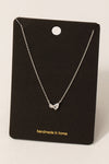 Cz Double Tear Pendant Chain Necklace