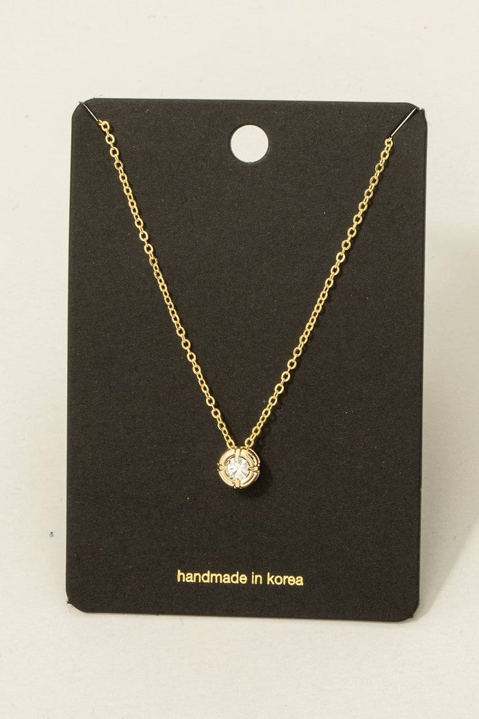 Cz Stud Pendant Necklace by Boutique 23