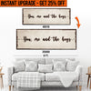 Upgrade Your 16x48 Inches 'You Me and the Boys' (Style 2) Canvas To 20x60 Inches